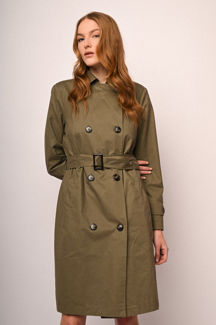 Trench doppiopetto con cintura
