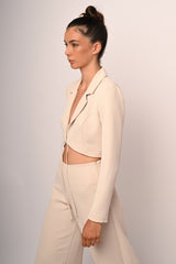 Blazer crop con laccetti