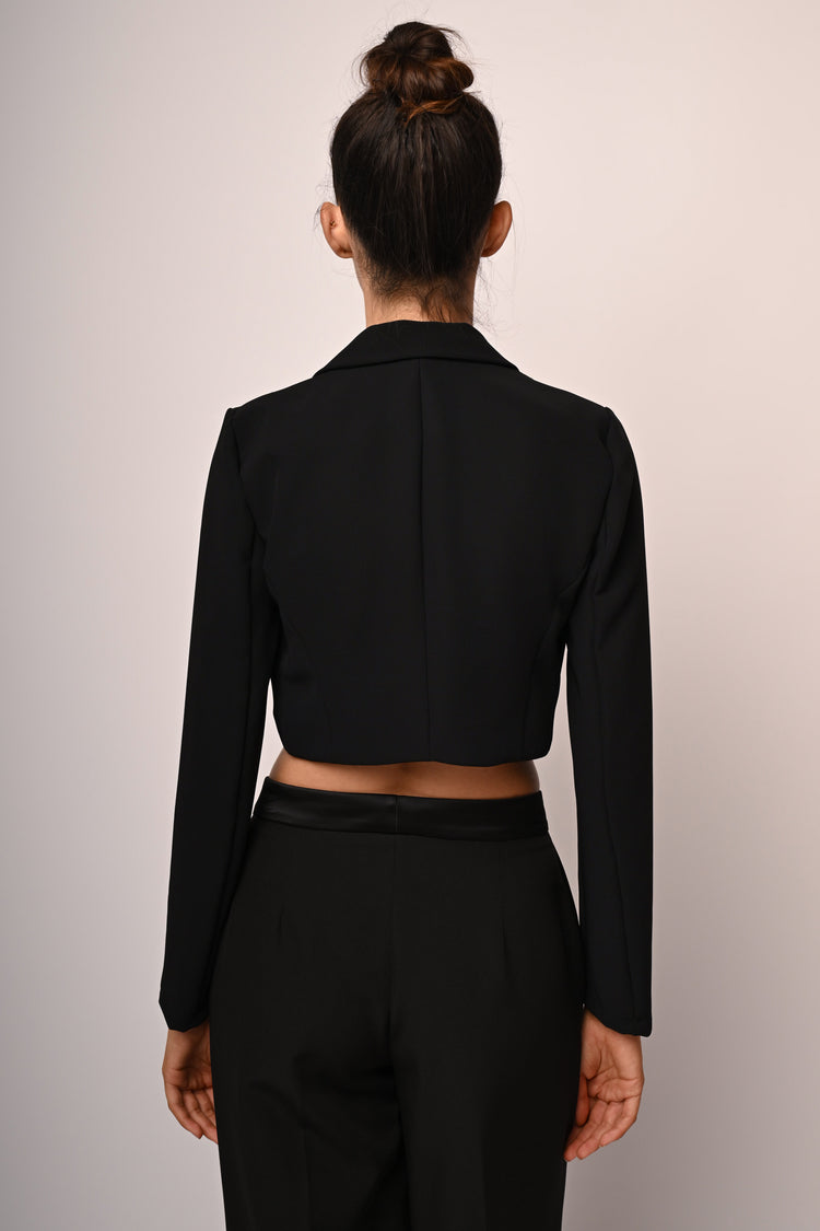 Blazer crop con laccetti