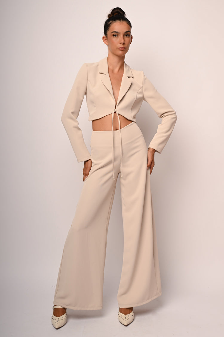 Pantaloni palazzo con zip