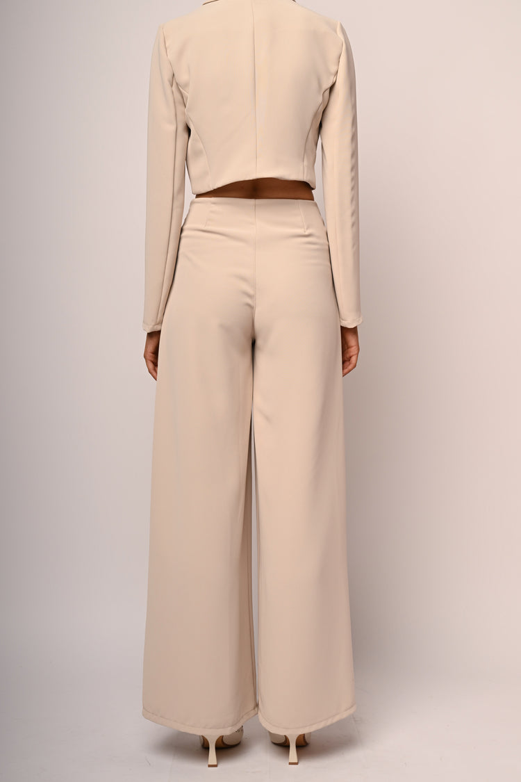 Pantaloni palazzo con zip