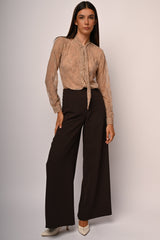 Pantaloni palazzo con zip