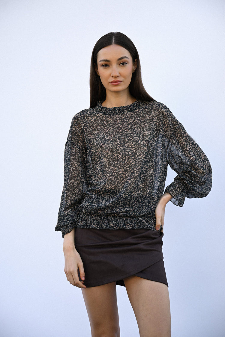 Blusa a stampa micro floreale