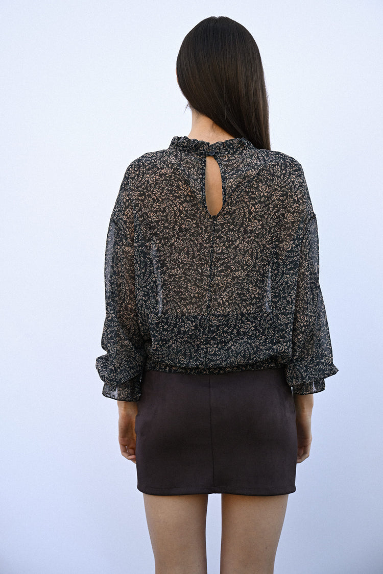 Blusa a stampa micro floreale