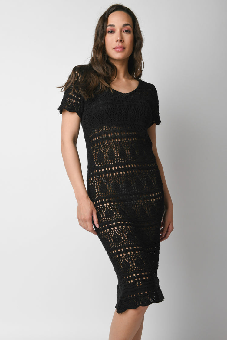 Abito lungo trafori con lurex