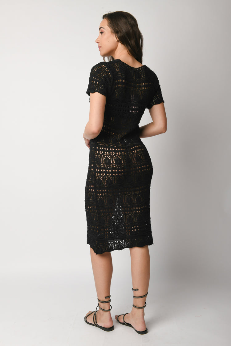 Abito lungo trafori con lurex