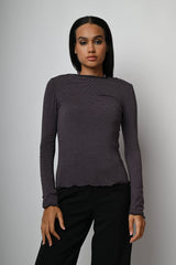 Top in modal e cashmere a righe