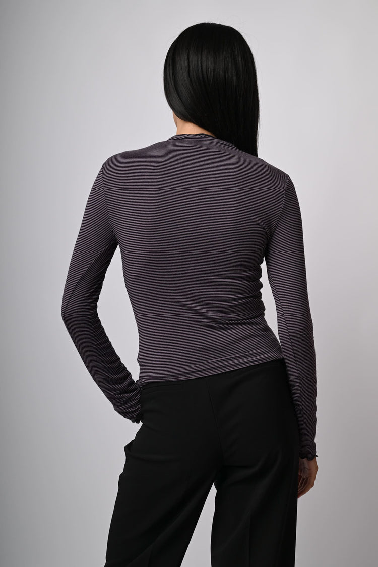 Top in modal e cashmere a righe