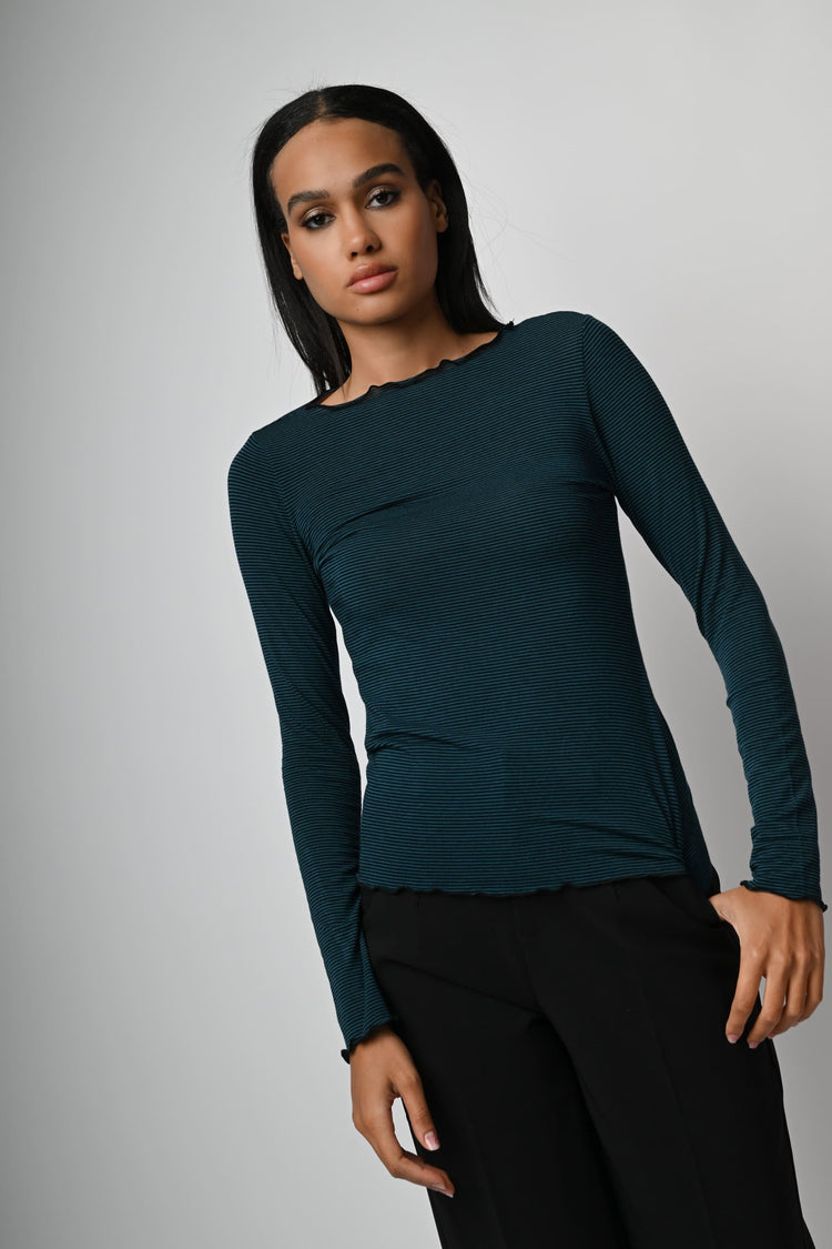 Top in modal e cashmere a righe
