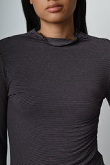 Top in modal e cashmere a righe