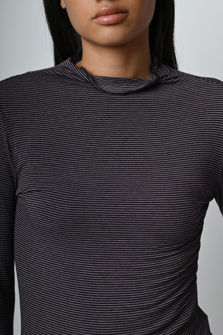 Top in modal e cashmere a righe
