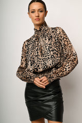 Blusa a stampa animalier