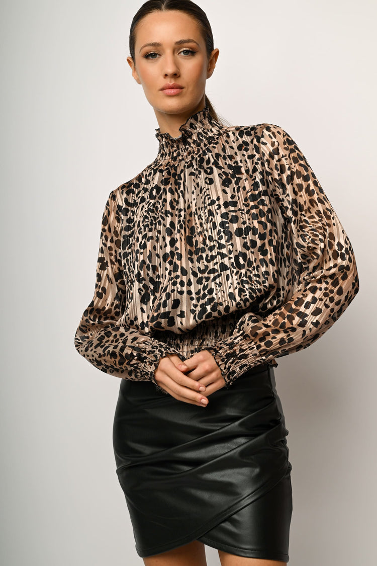 Blusa a stampa animalier