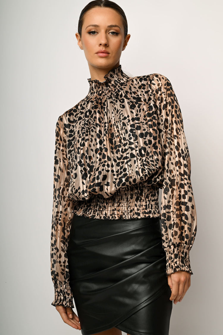 Blusa a stampa animalier