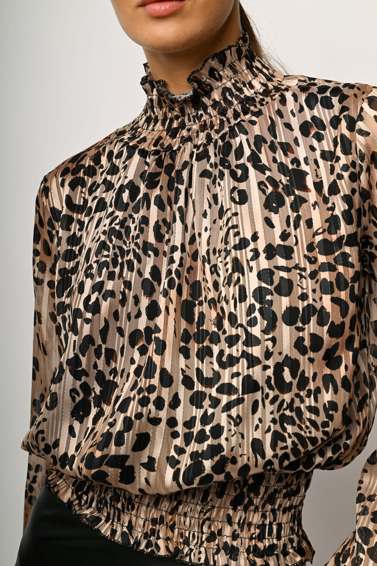 Blusa a stampa animalier