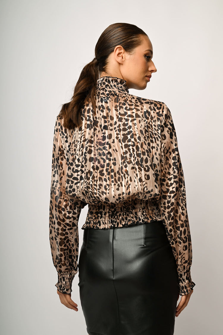 Blusa a stampa animalier