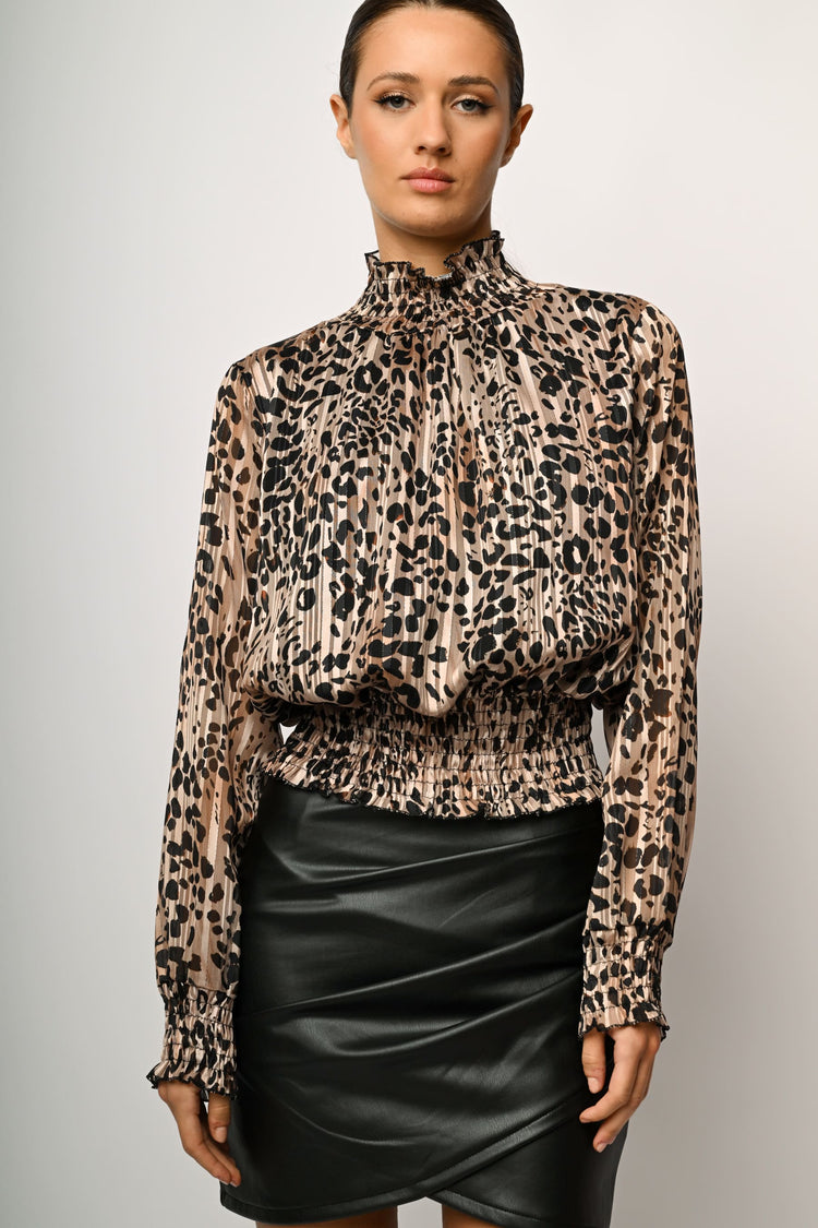 Blusa a stampa animalier