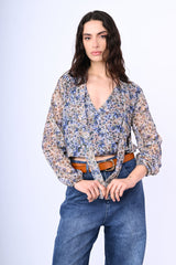 Top crop a stampa floreale