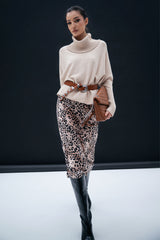 Gonna midi a stampa animalier