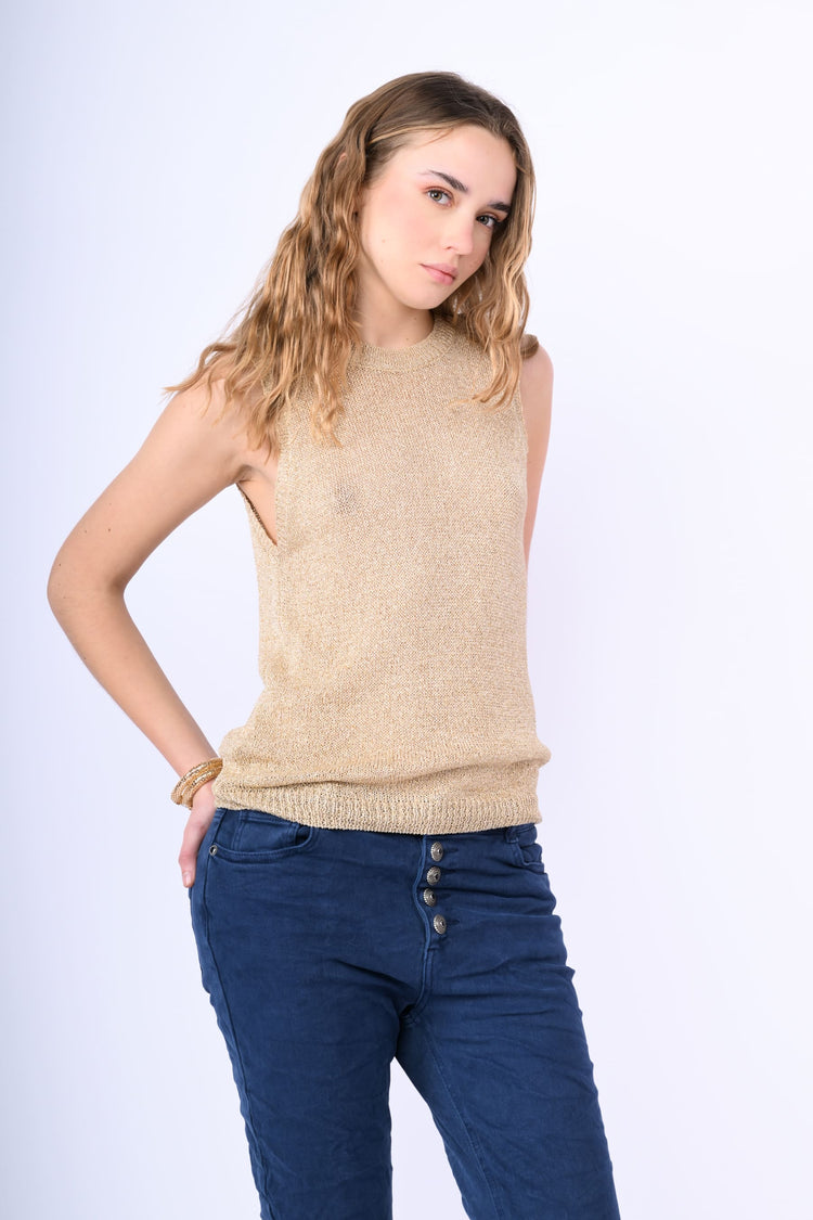 Top in maglia lurex
