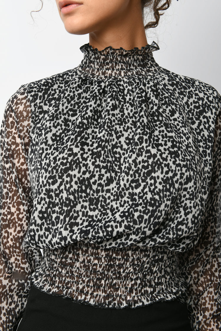 Blusa a stampa animalier