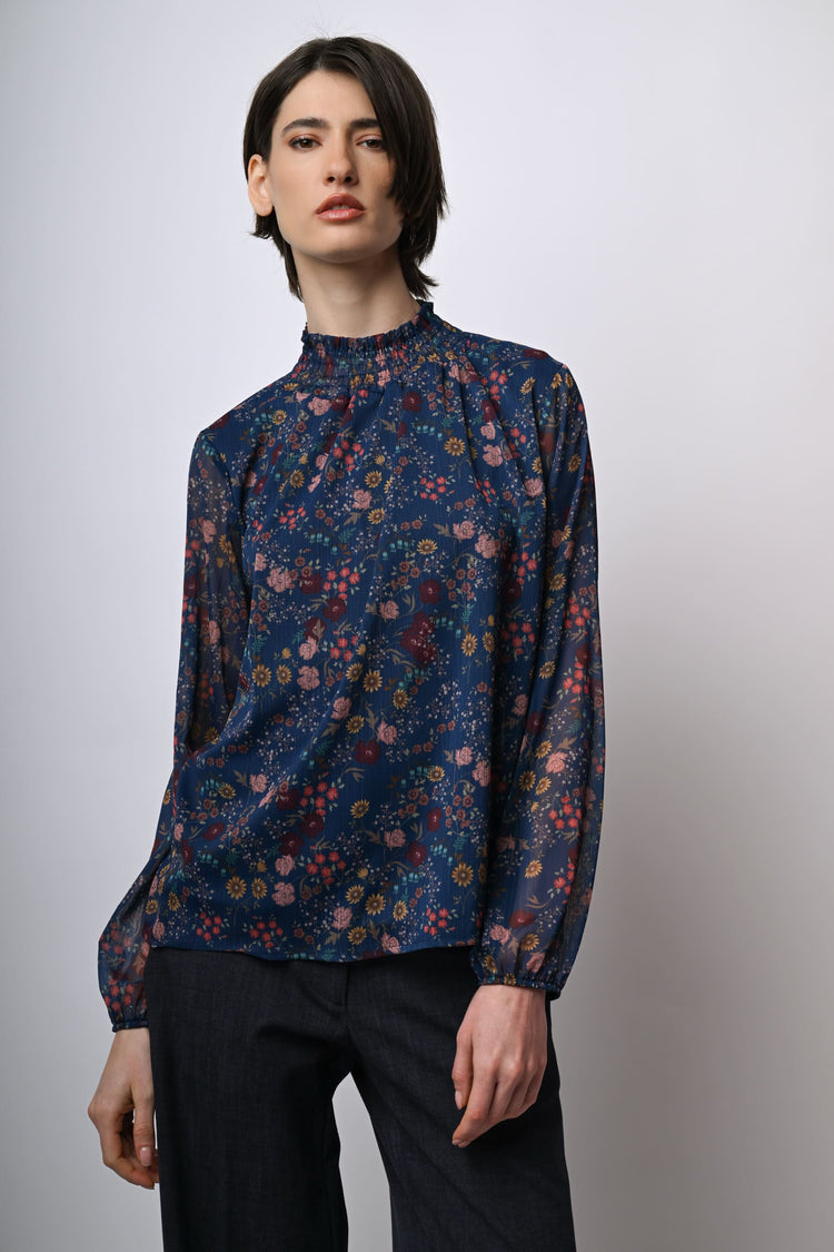 Blusa a stampa floreale boho-style