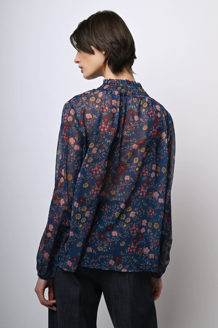 Blusa a stampa floreale boho-style