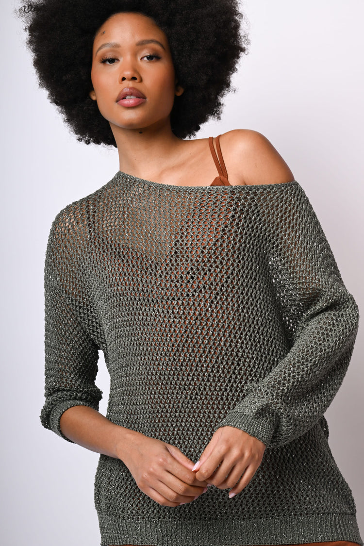 Pull in lurex crochet