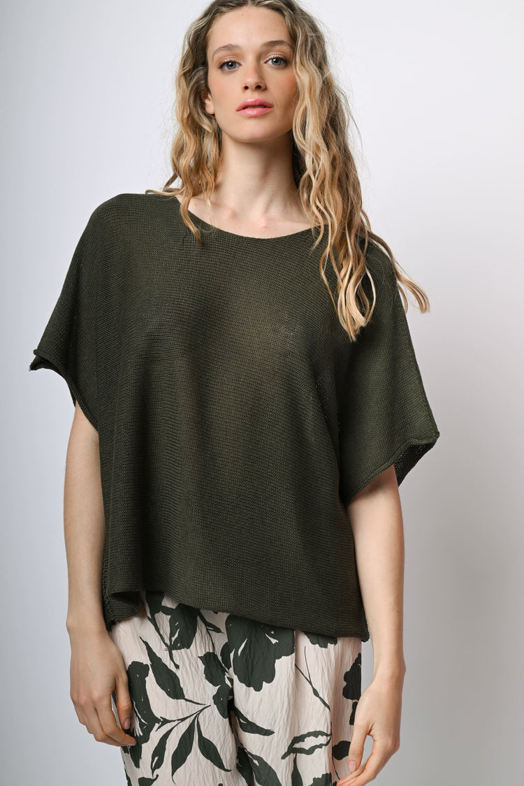 Pull in maglia misto cotone