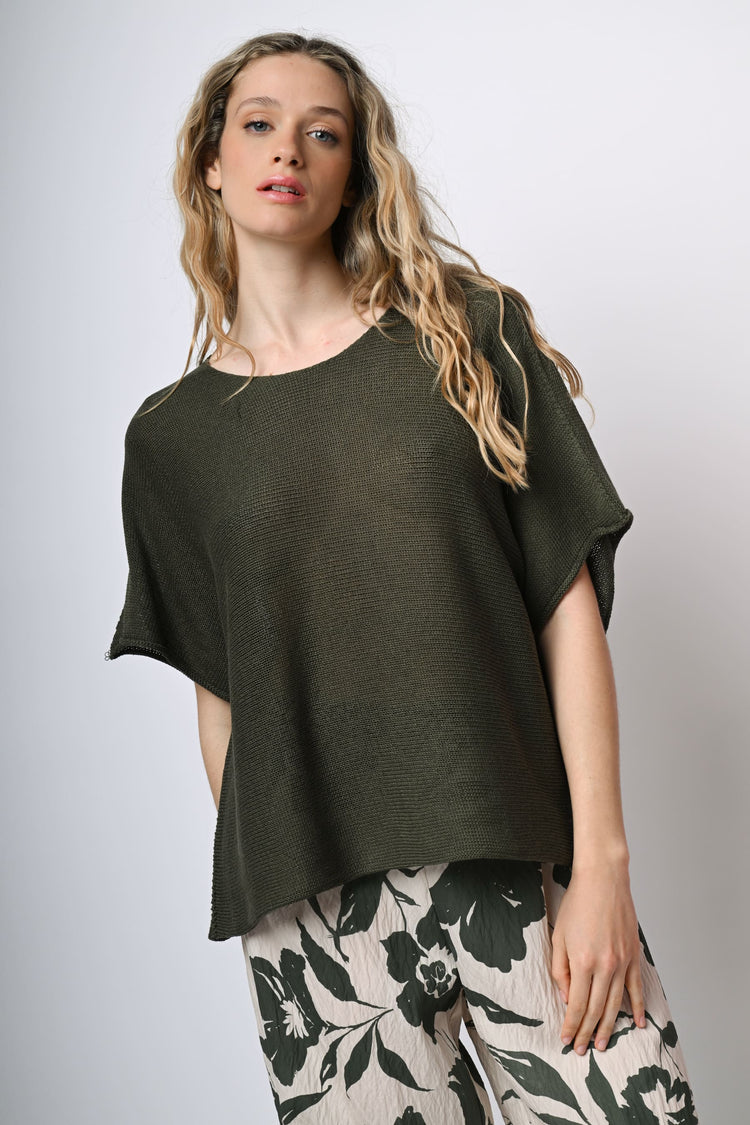Pull in maglia misto cotone