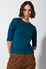 Maglia manica arricciata