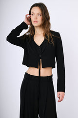 Blazer crop con nastrino