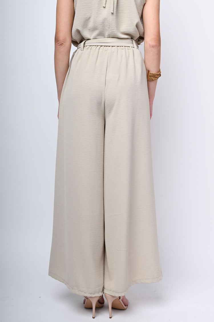 Pantaloni palazzo con cintura