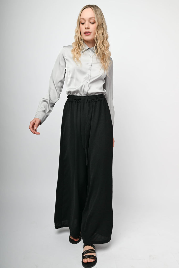 Pantaloni palazzo con cintura