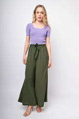 Pantaloni palazzo con cintura