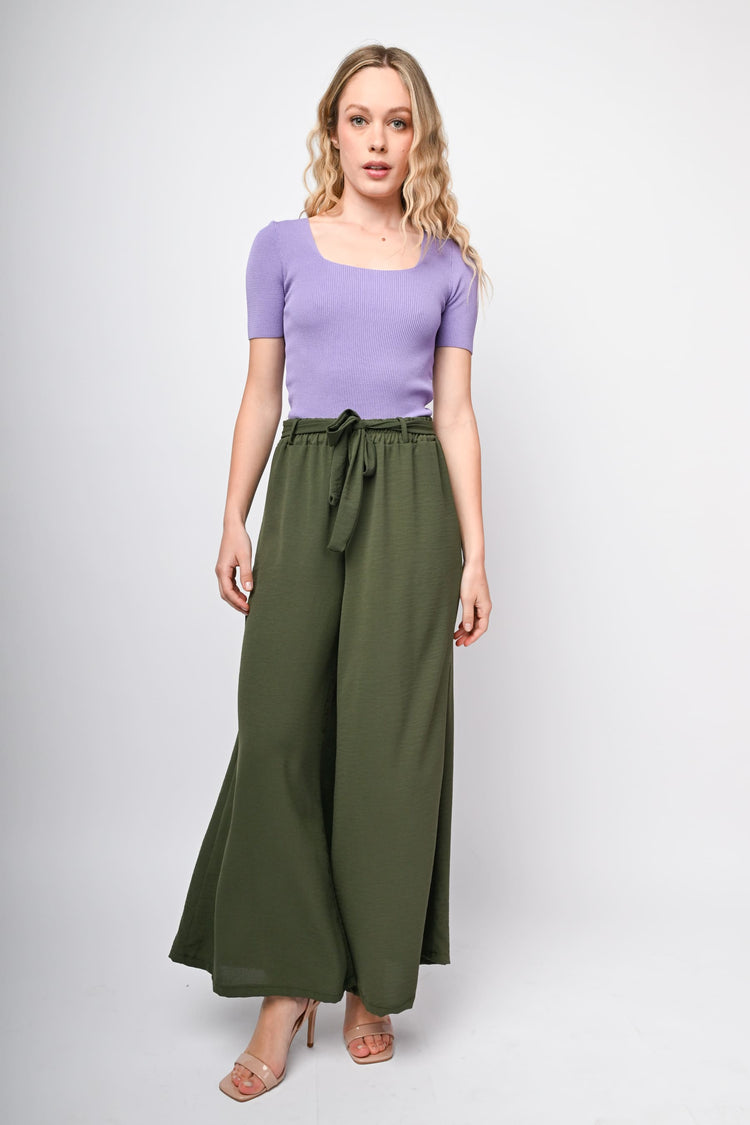 Pantaloni palazzo con cintura