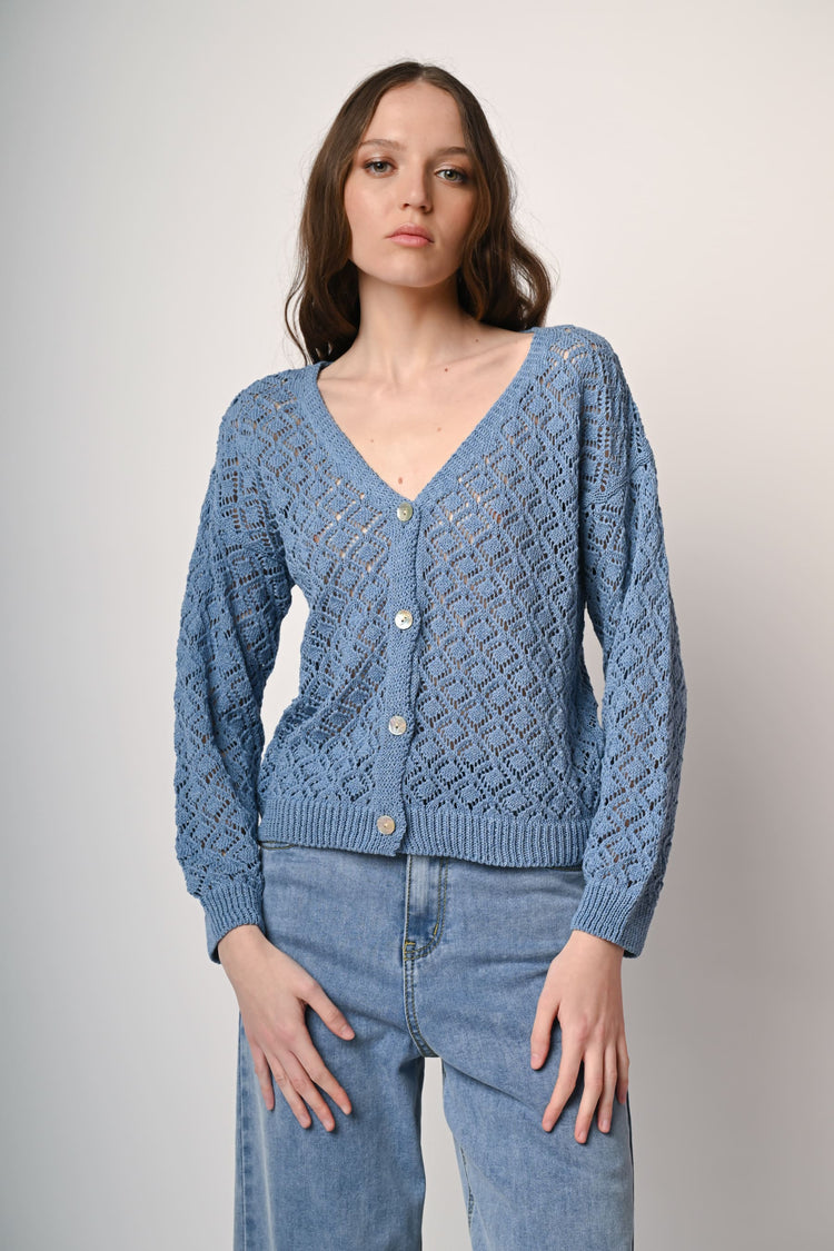Cardigan in maglia crochet