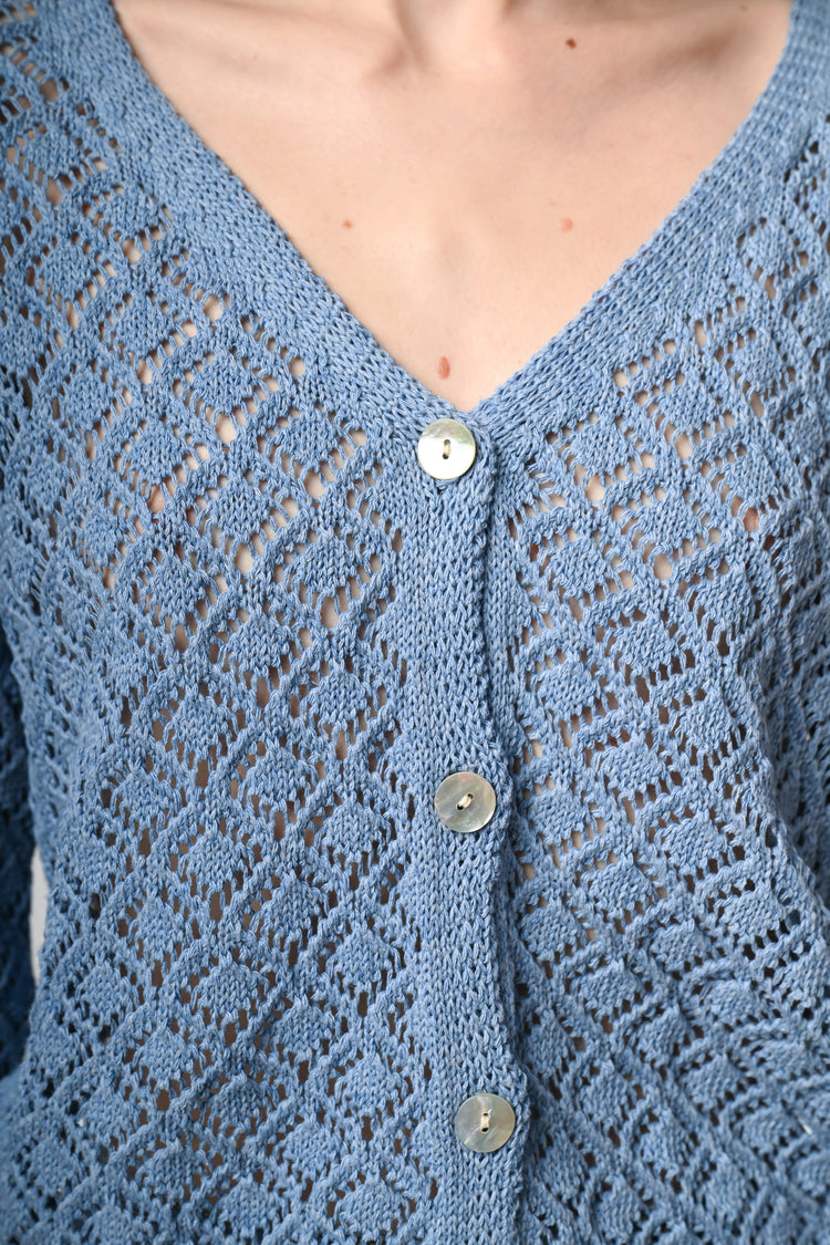 Cardigan in maglia crochet