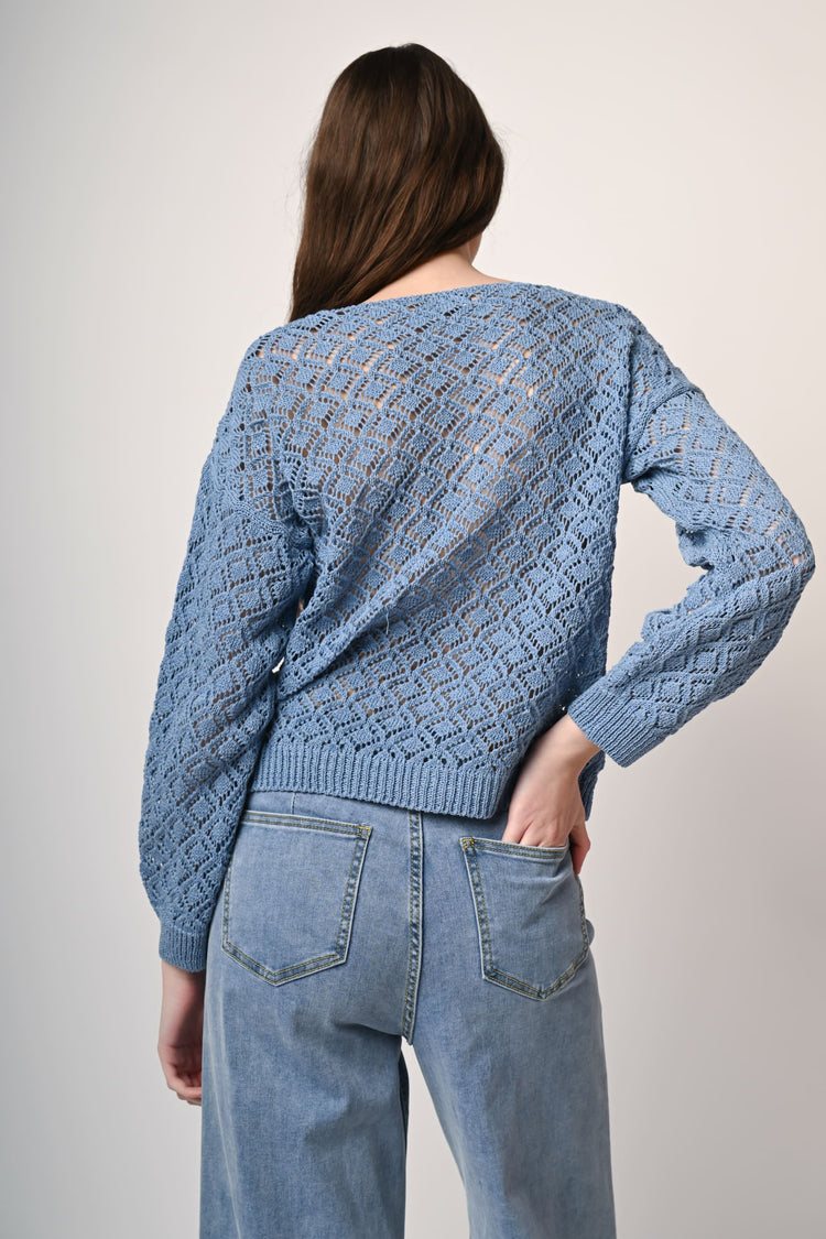 Cardigan in maglia crochet