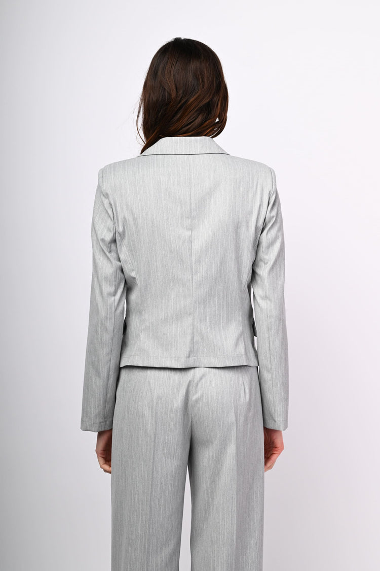 Giacca gessata lurex con gancio