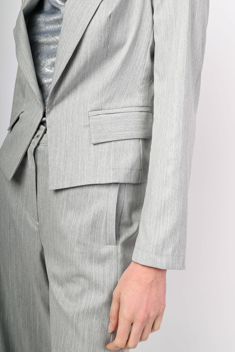 Giacca gessata lurex con gancio