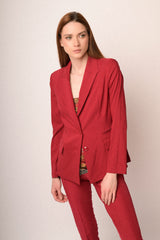 Blazer monopetto misto viscosa rosso