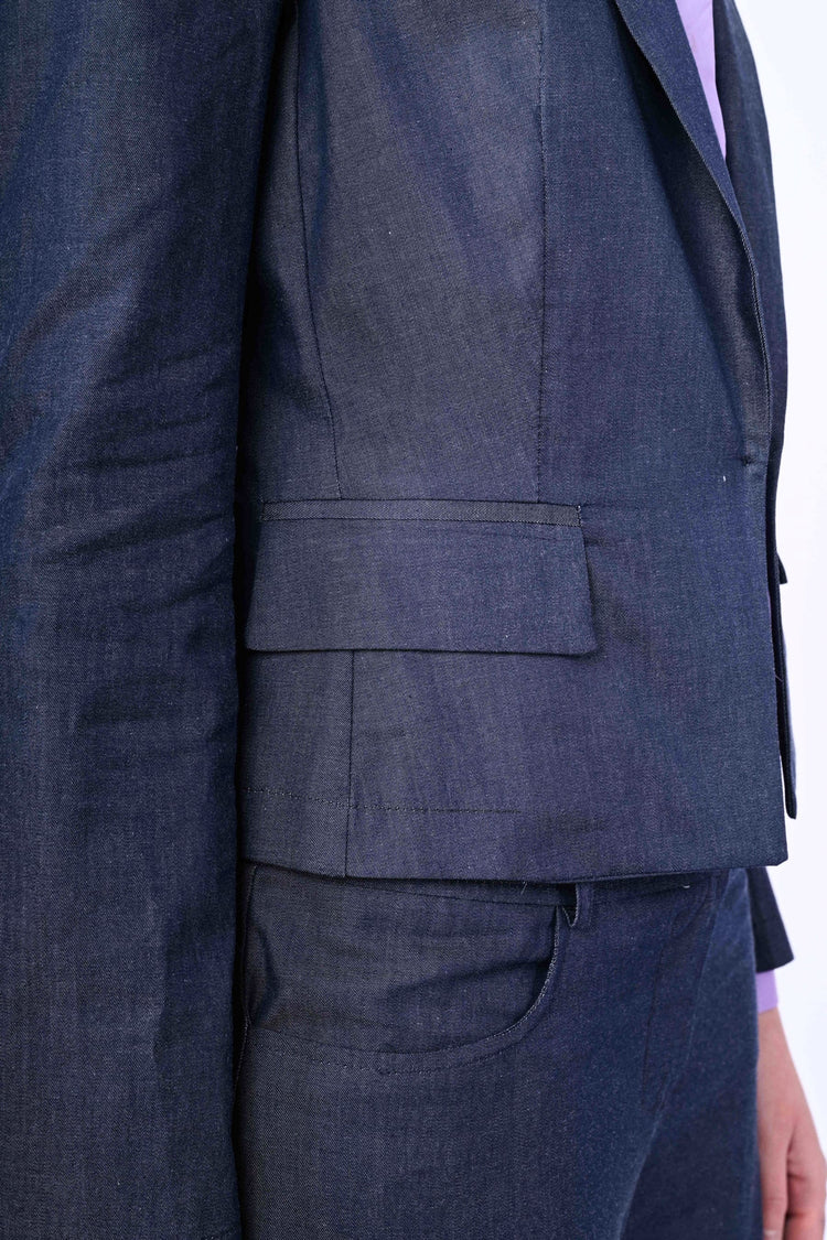 Blazer in cotone con gancetto