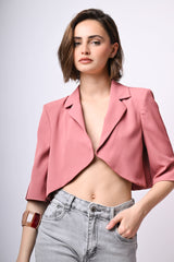 Blazer crop con gancetto