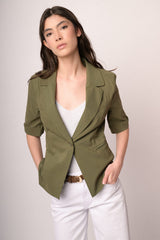 Blazer a maniche corte verde oliva