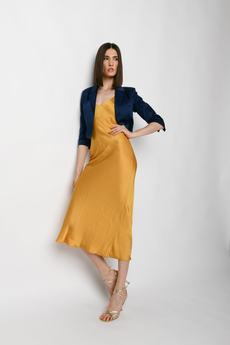 Blazer crop in cotone stretch