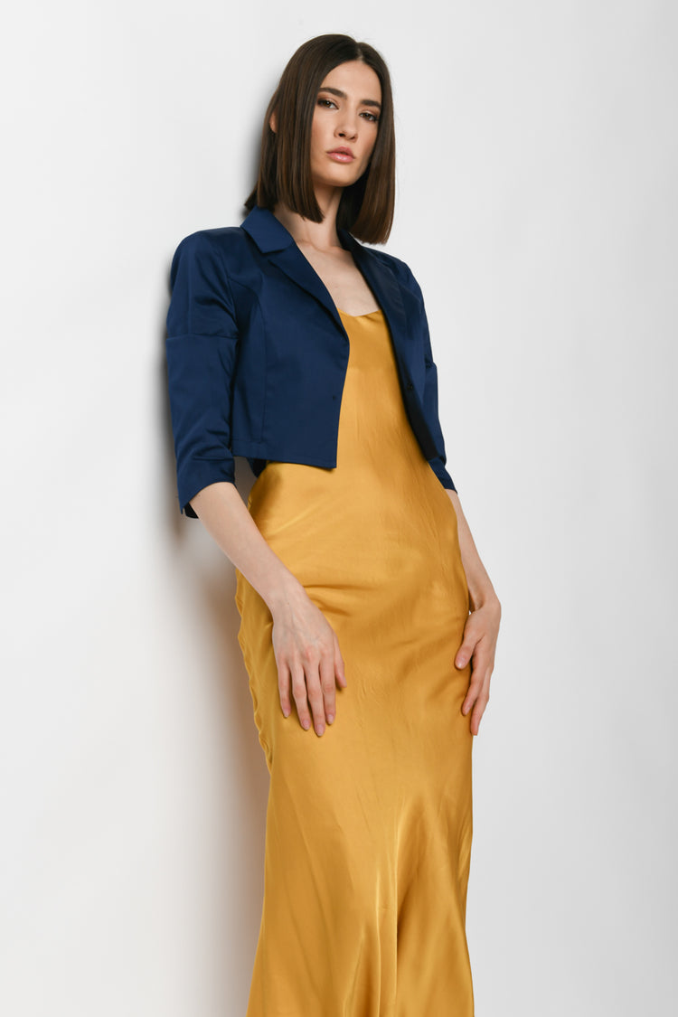 Blazer crop in cotone stretch