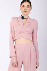 Blazer crop con laccetti