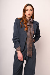 Blazer monopetto con maniche arricciate