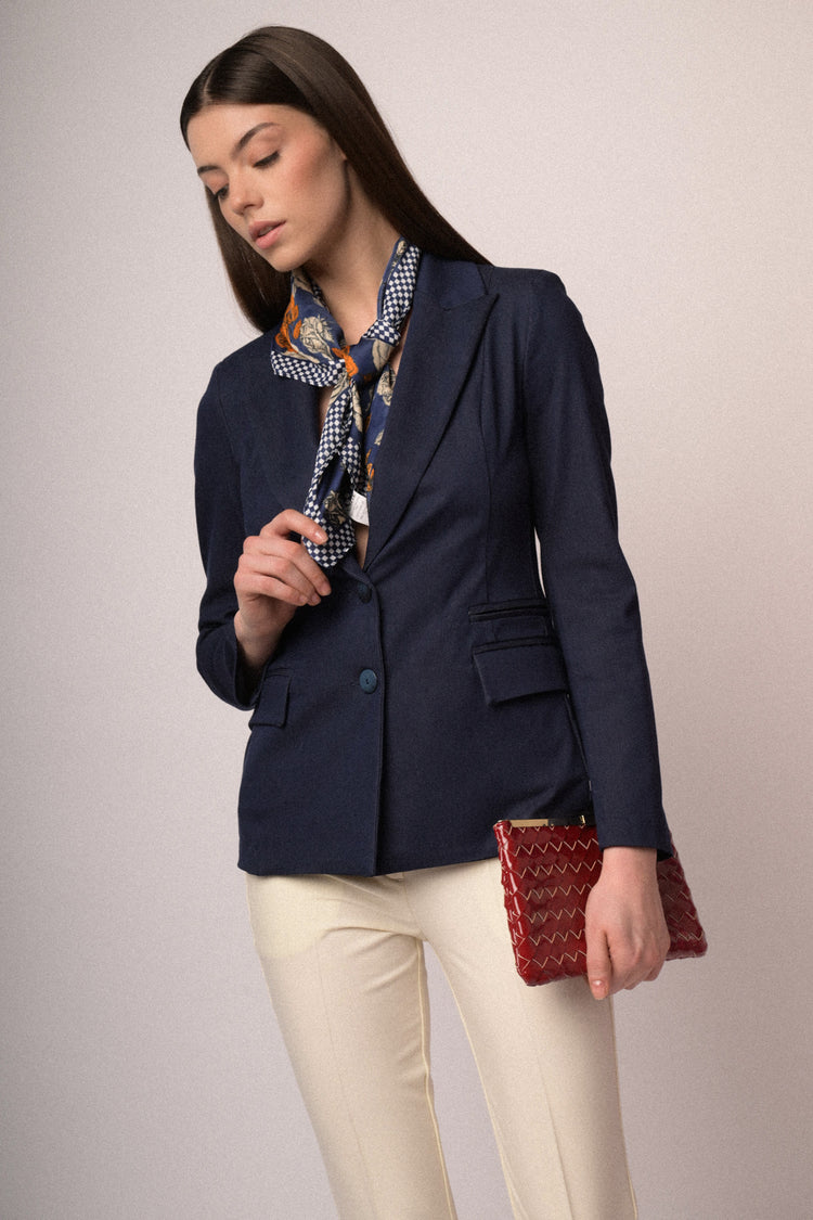 Blazer monopetto misto viscosa